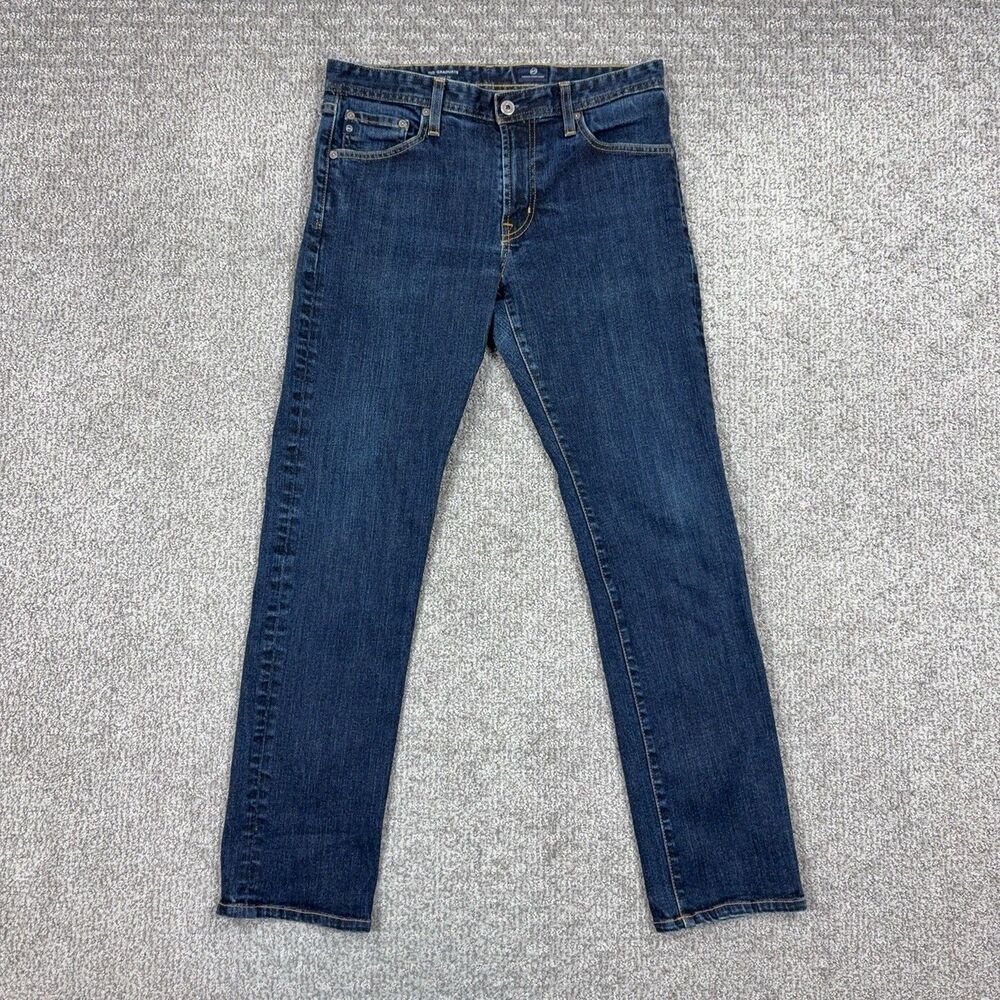AG Adriano Goldschmied The Graduate Jeans Mens 31x32 Blue Straight Stretch Denim